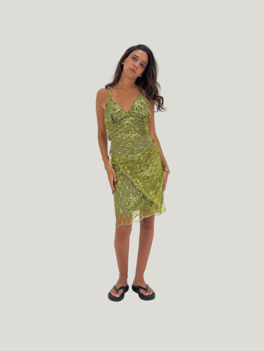 Green Verya Backless Top