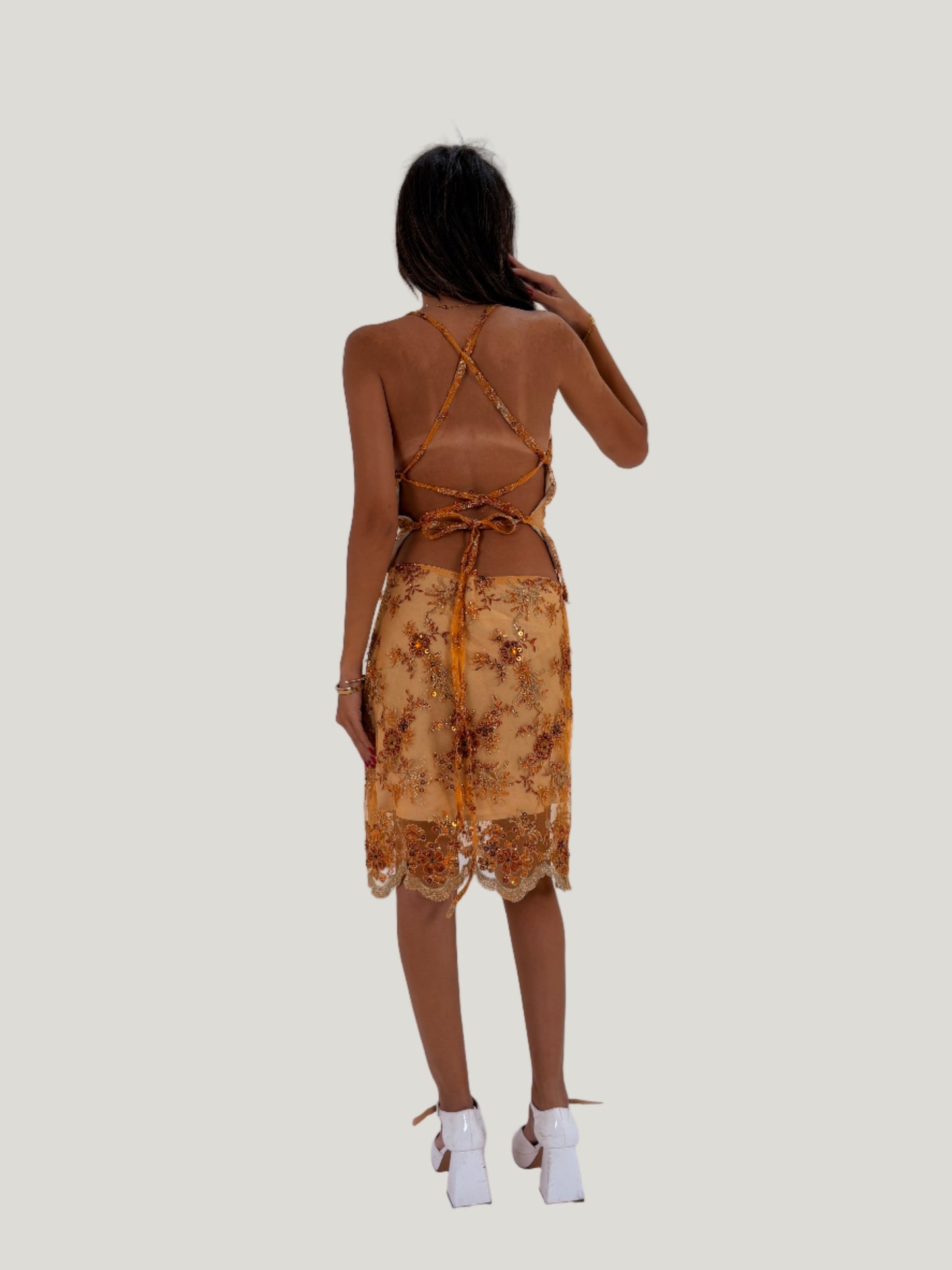 Orange Verya Backless Top