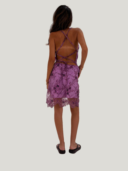 Purple Verya Backless Top